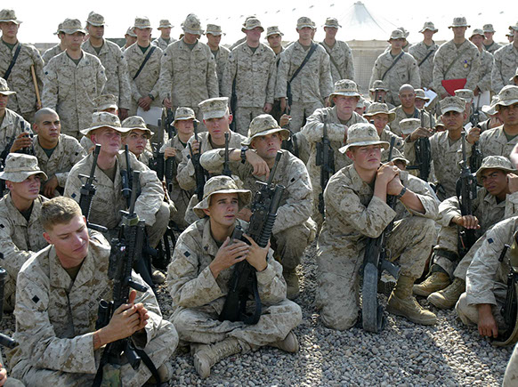SGT Strader in Fallujah, November, 2004. Photo by Frederic Lafargue.